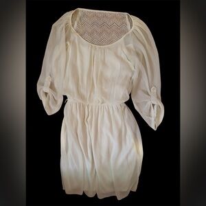 Long Sleeved Cream Boho Dress